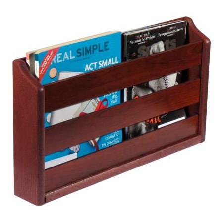 Wooden Mallet„¢ Wall Mount Or Countertop Magazine Rack 20W Mahogany